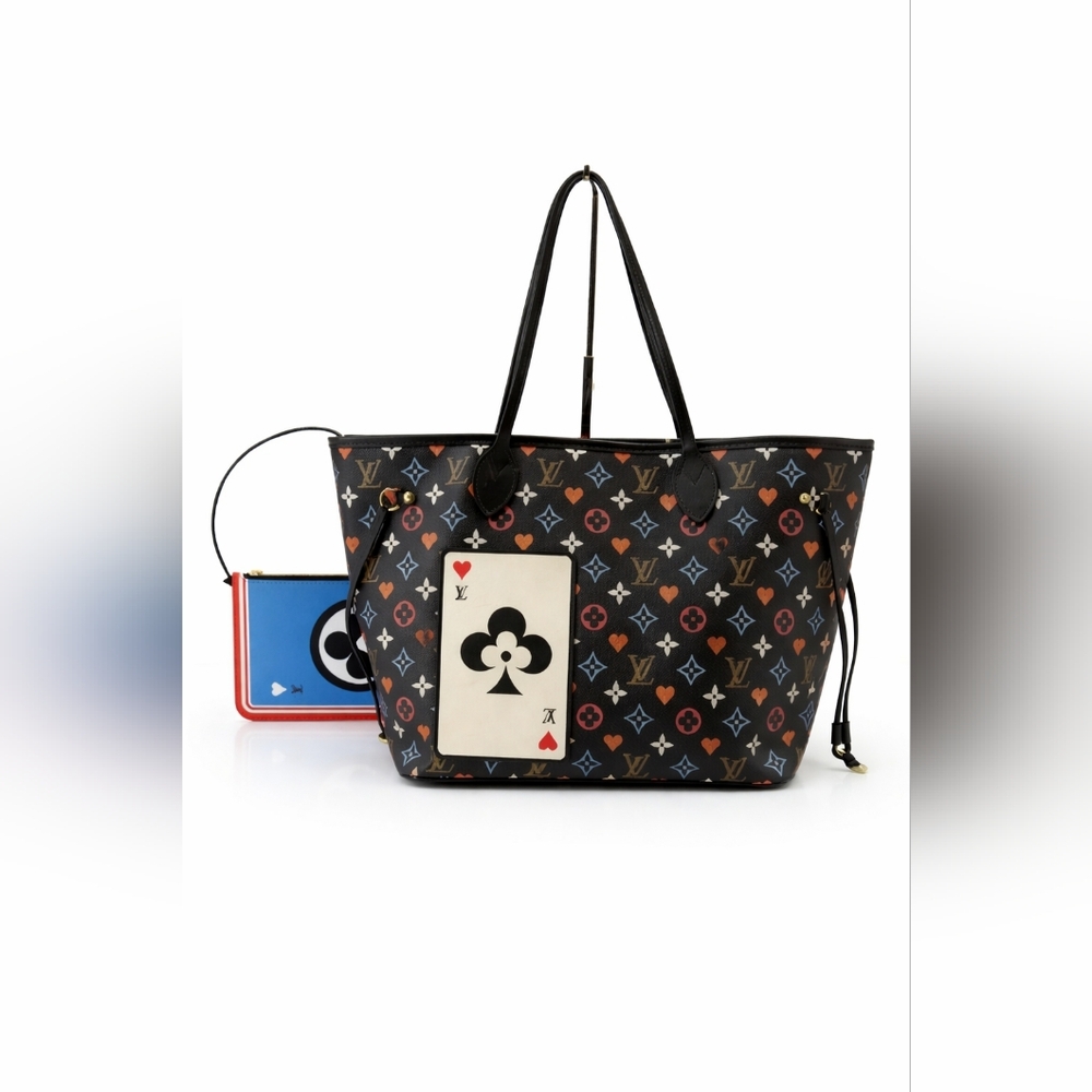 Louis Vuitton Limited Edition Game On Neverfull MM w/Pochette-Black
